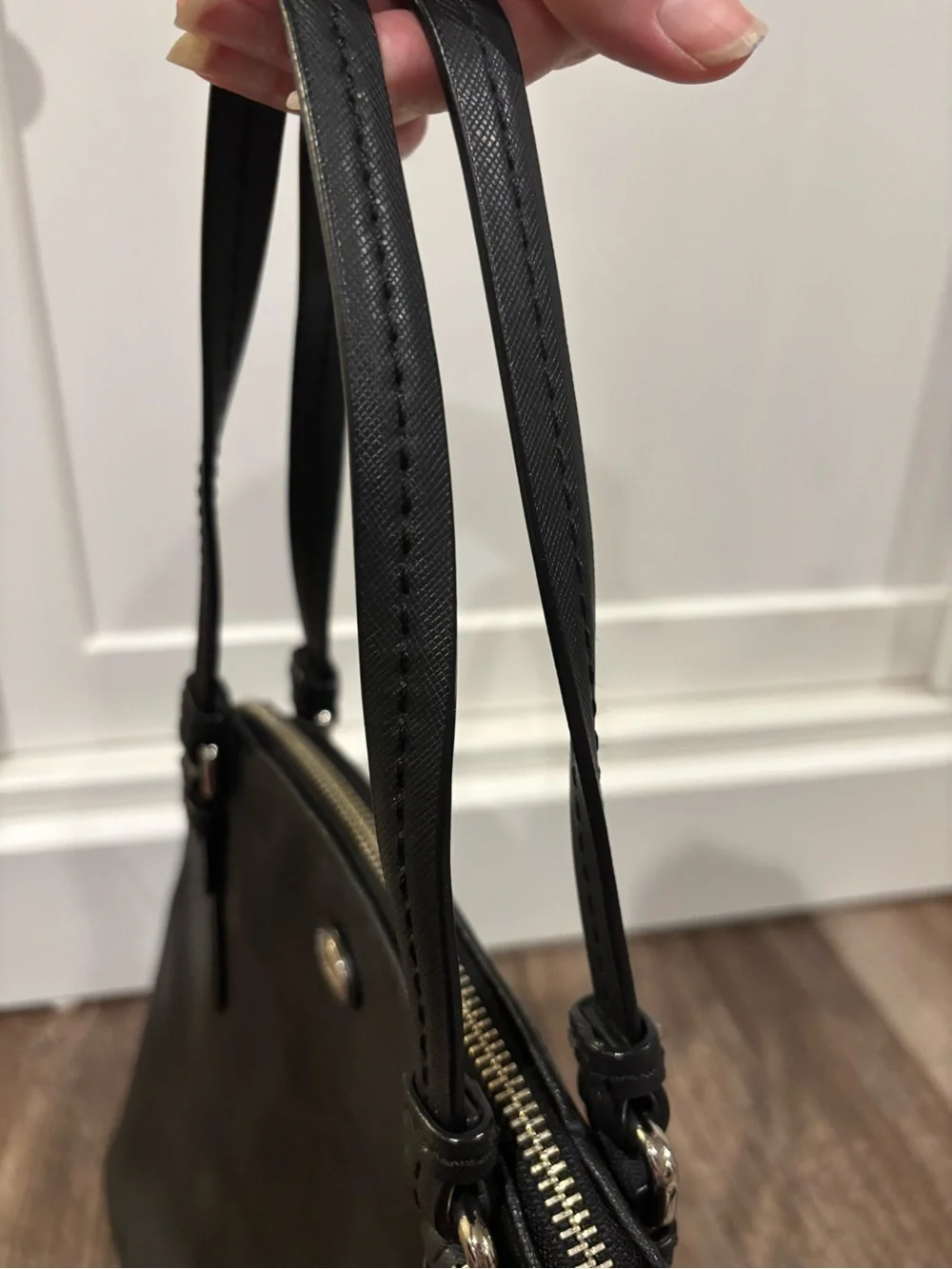 Saffiano leather dome satchel from the Coach Peyton collection
